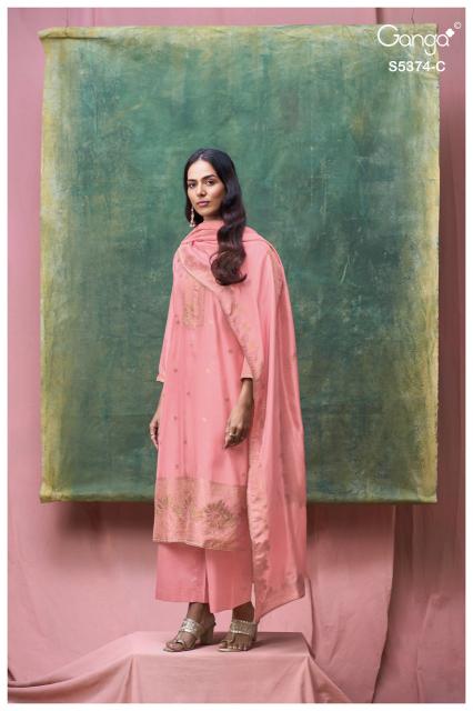 Ganga hiyana 5374 silk dress material wholesale online shopping